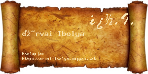 Árvai Ibolya névjegykártya